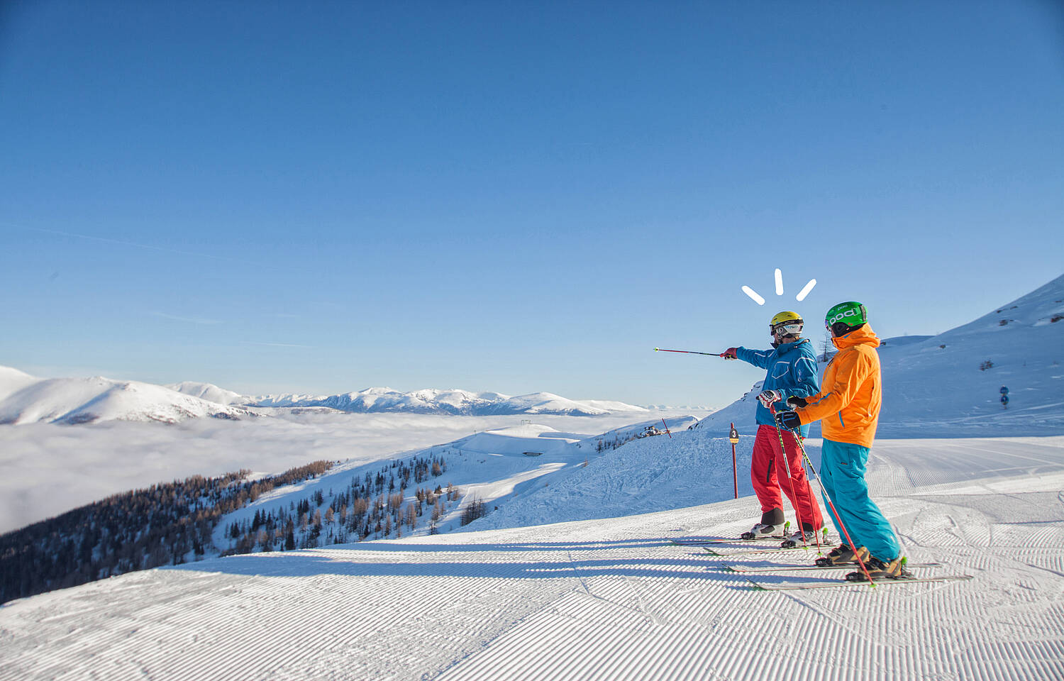 Weitblick über die Alpen auf den Ski genießen © BRM Mathias Prägant